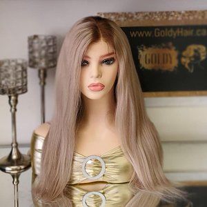 100% Human Hair TRANSPARENT Lace Front Wig 22"